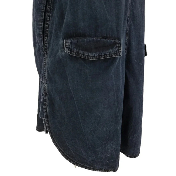 Current Elliott Shirt Smock Dress Oversized Button Dark Wash Denim Revolve - Picture 6 of 8